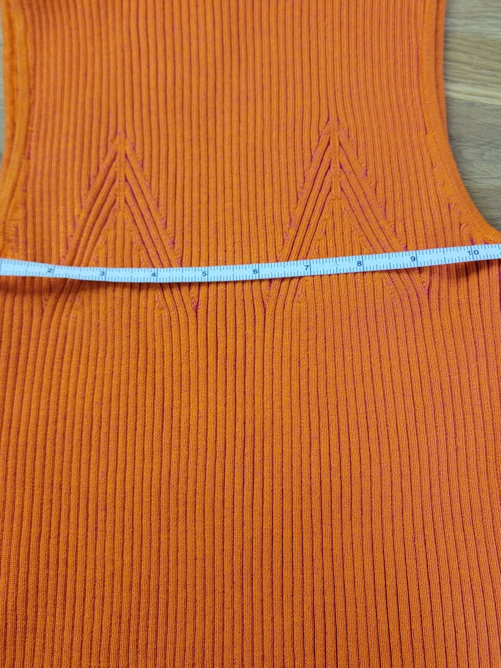 Milly Orange And Pink Ribbed Mock Neck Sleeveless Sweater Tank - Picture 7 of 11